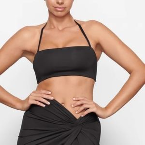 NWT SKIMS RECYCLED SWIM  BANDEAU BIKINI TOP ONYX BLACK 4X PLUS